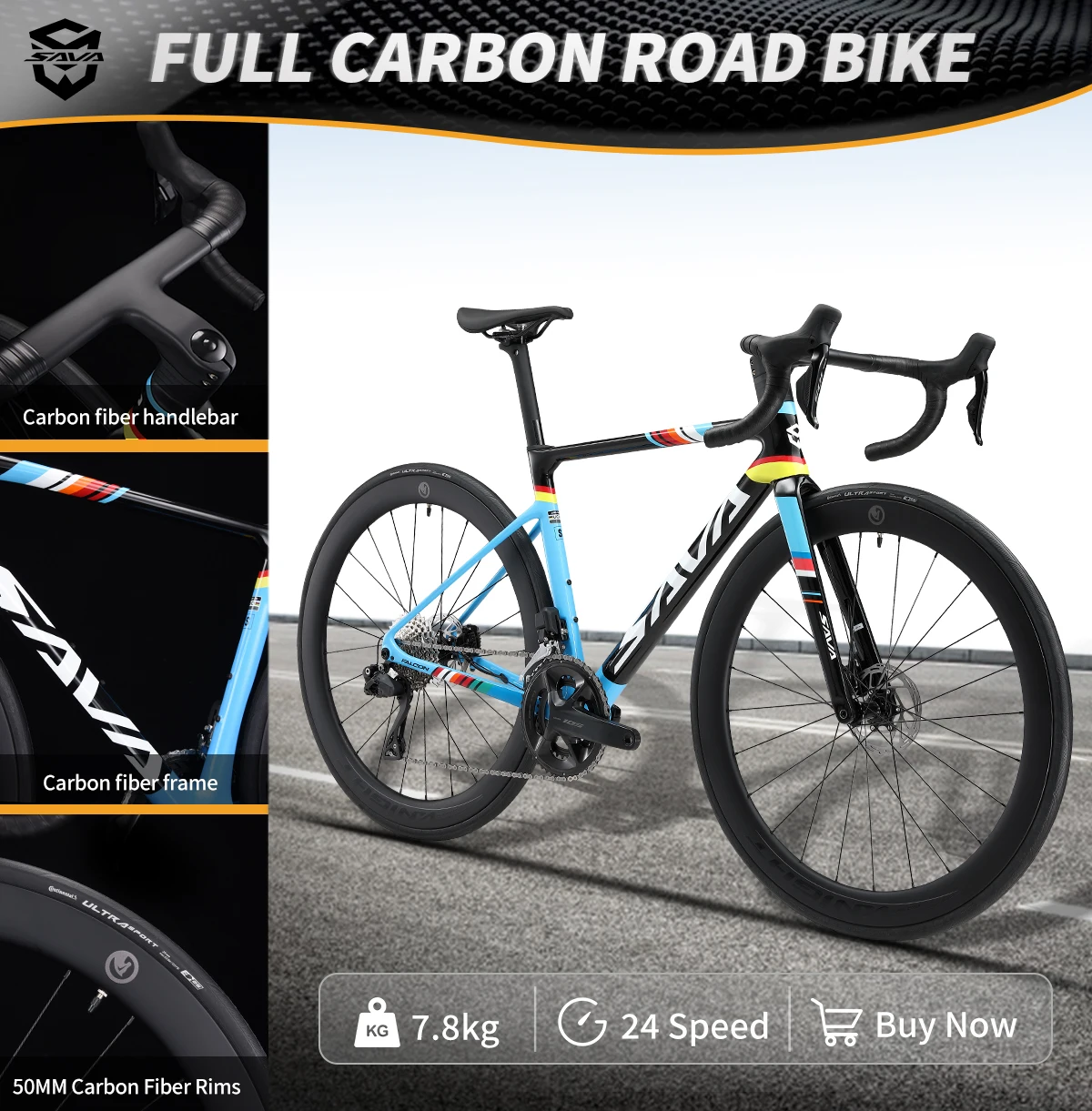 Sava-Shimano 7170 Di2 24スピードロードバイクキット,フル