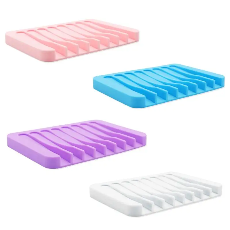 

3PCS Self Draining Soap Dish Bathroom Soap Holder Flexible Bar Soap Holder with Waterfall Silicone Soap Tray Soap for Kitchen