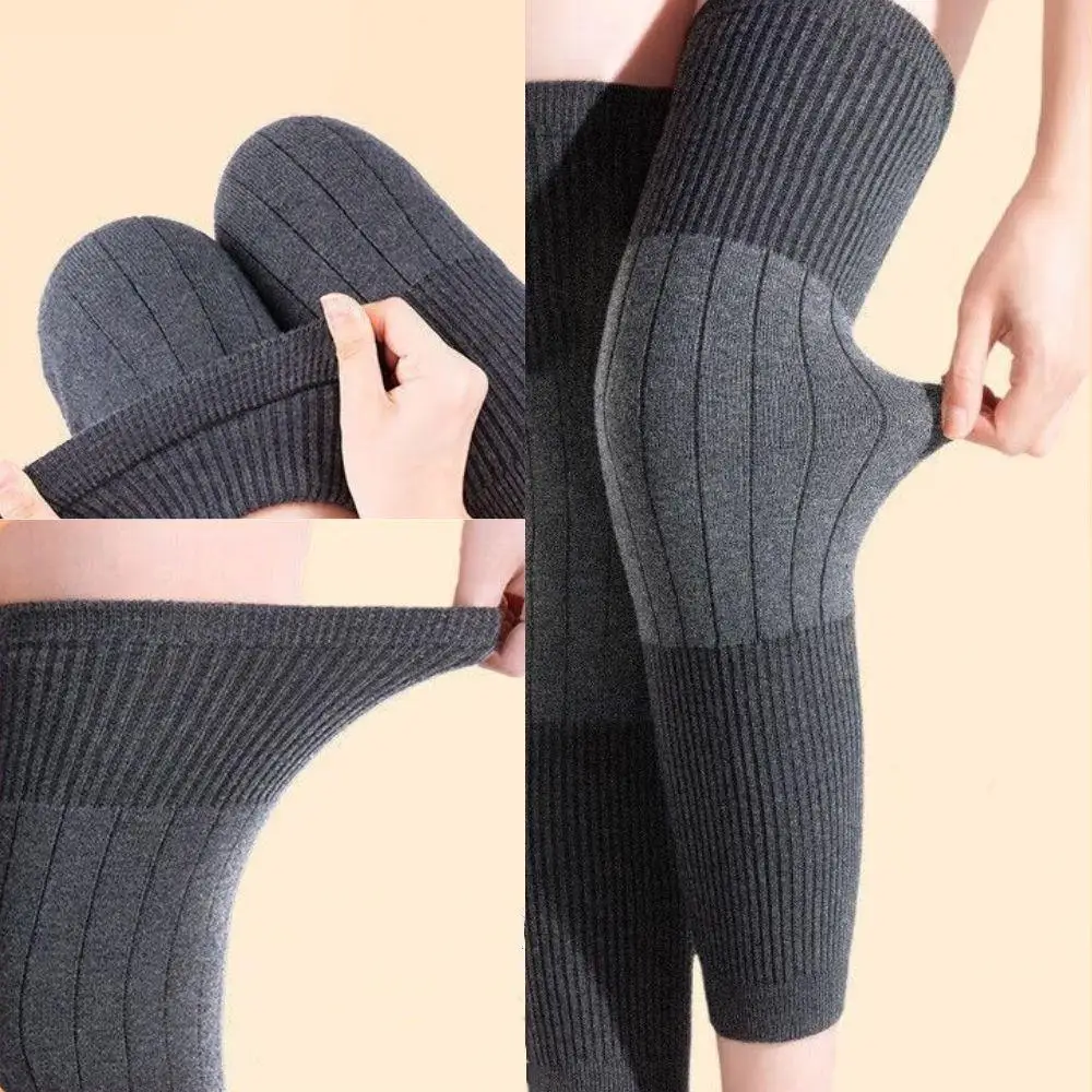 1 Pair Thicken Warm Wool Kneepad Cashmere Knee Protector Women Men Cold Leg Arthritis Leg Sleeves Windproof Coldproof Leg Guard