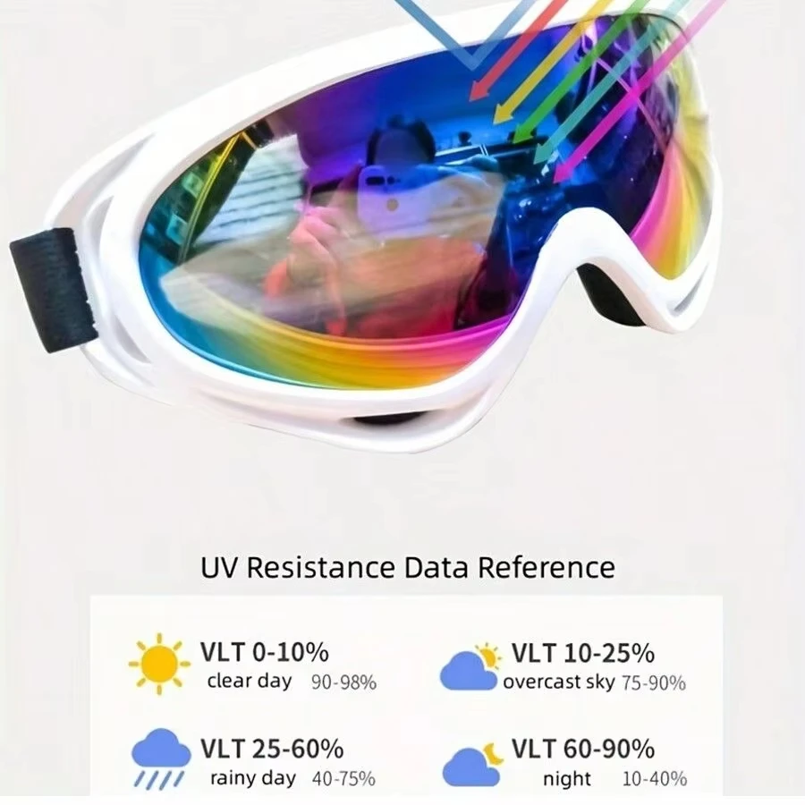 1pc Large Frame Polarized Ski Goggles For Men And Women, Windproof Snowproof UV Protection Anti-Fog Snowboard Goggles For Outdoo 4