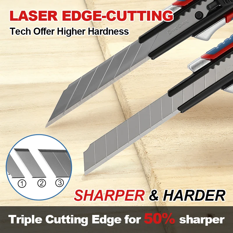 9mm 알루미늄 합금 바디 유틸리티 나이프 - 교체 가능 30개 °   & 60 °   공예, 모형 제작 및 정밀 작업용 SK5 강철 칼날