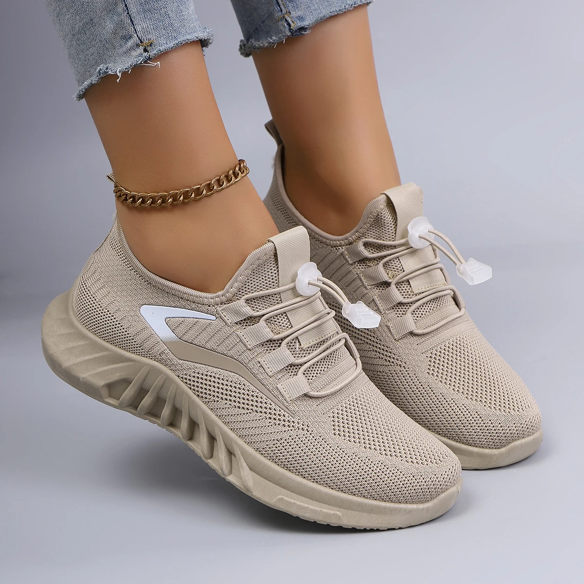 أحذية نسائية صيفية مسطحة من القماش الشبكي قابلة للتنفس، أحذية نسائية كاجوال، أحذية رياضية، تخفيضات، شحن مجاني