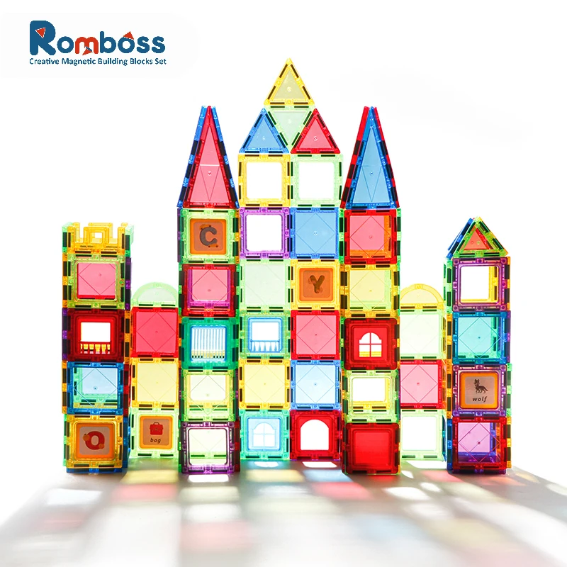 Romboss Magnetic Building Blocks Construction Set Children Toy Magnet Block Tiles Montessori Educational Toys Kids Birthday Gift