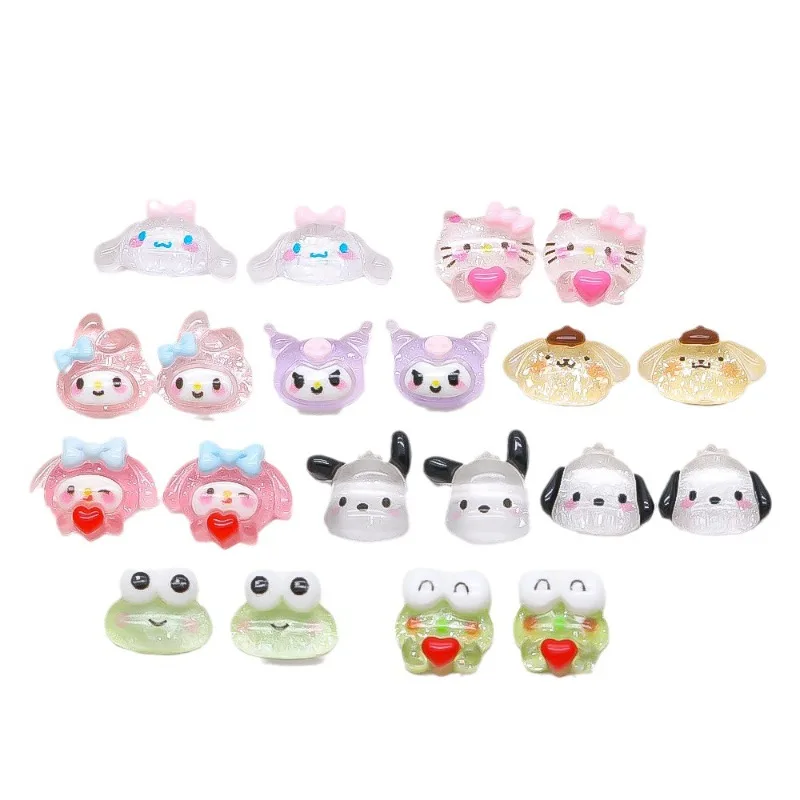 20Pcs New cartoon ice permeating resin diamond cute Kuromi Pacha dog accessories nail jewelry design beautiful DIYdecorations nail art glitter powder