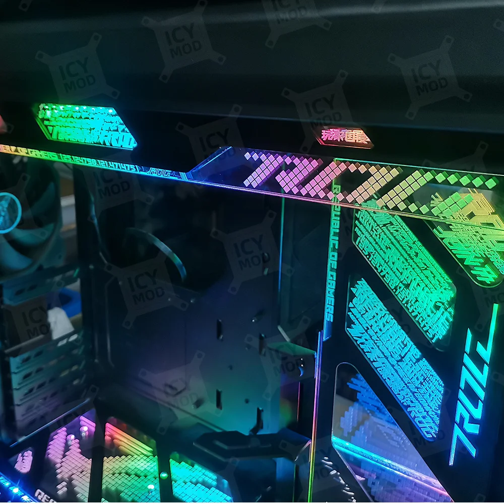 Painel de Caixa de Gravação a Laser Placa de Iluminação Argb Rog Strix Helios pc Mod Placa de Luz Decorativa Asus-gr701 - Imagem 6