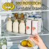 Turntable Organizer Lazy Susan For Refrigerator 360 Rotatable Rectangle Storage Rack Clear Turntable Rack For Kitchen Cabinet 2