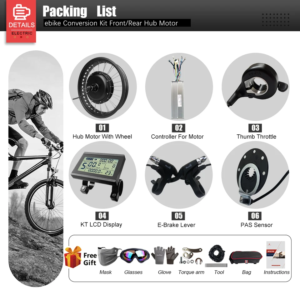 Kit de moteur de moyeu Direct 48v 72v 3000w, Kit de