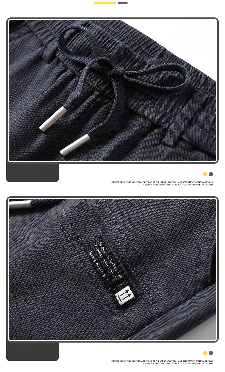 Multi-Pocket Workwear Freizeit hose dunkelblaue Herren Frühling Herbst trend ige Kordel zug Stretch gerade Herren hose Größe 28-38 – Detail 13