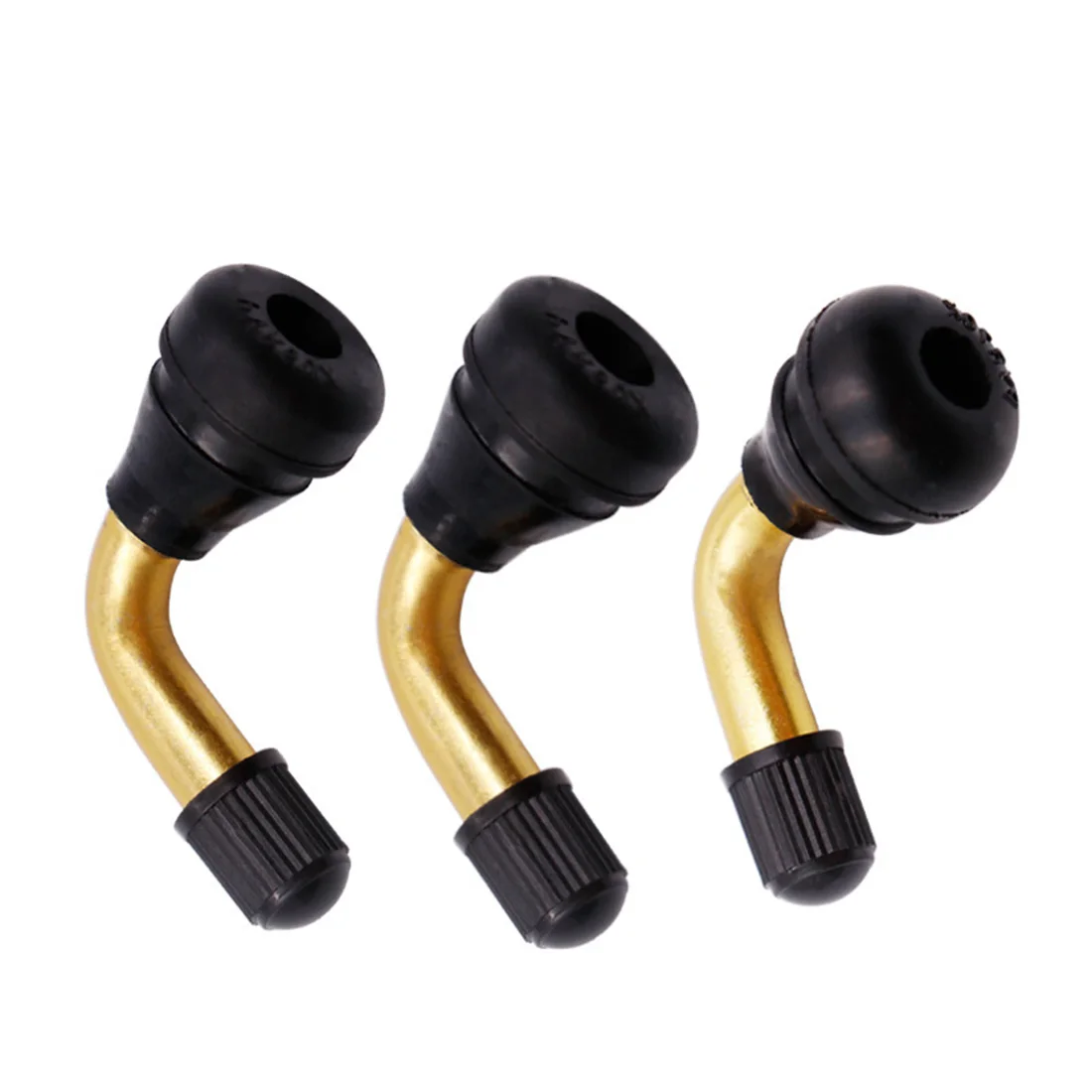 Lot De 6 Valves Pneu Tubeless 90° – Tiges De Valve Laiton Avec Capuchons Pour Moto Voiture Vélo