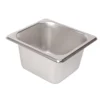 6 Pack Anti-Jam Slotted Hotel Pans with Lids, 1/6 Size 4 Inch Deep, Commercial 18/8 Stainless Steel Steam Table Food Pan 6
