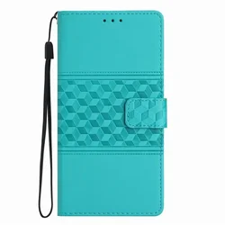 3D Cube Vision Flip Leather Case for Poco M5s (Sky Blue OA)