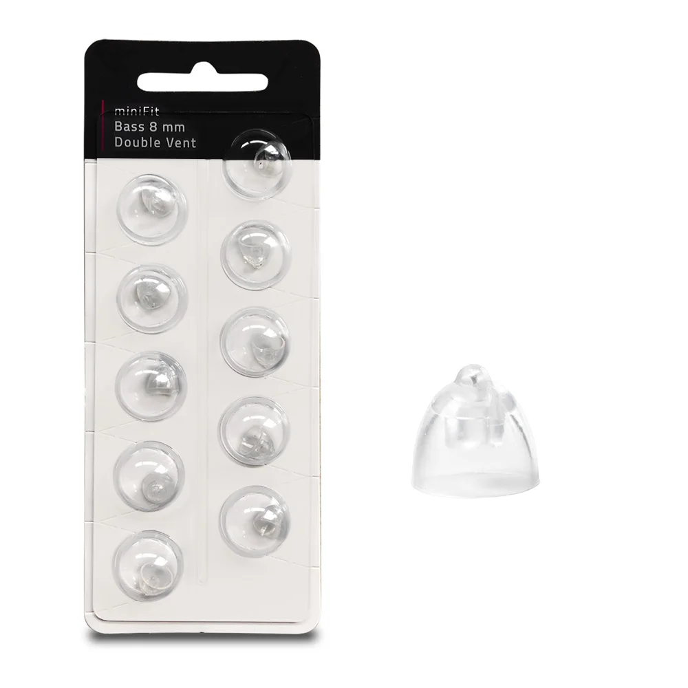 Oticon Hearing Aid Eartips MiniFit Bass Double Vent Replacement 6mm 8mm 10mm 12mm for Oticon RITEC RIC Hearing Aids