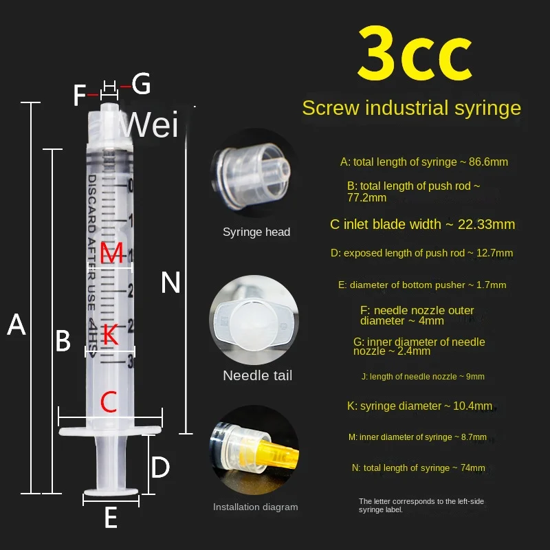 1/2/5/10pcs Reusable 3 5 10 20 30 50 100 200ml Plastic Syringe Without Needle Screw Storage Crimp Dispensing Lock Syringe 2