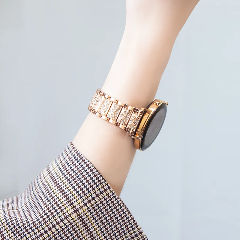 20mm 22mm Diamond Band for Samsung Galaxy Watch 7/6/5 pro/4/Classic/active Gear s3 Metal bracelet Huawei GT/2/GT2/3 Pro 4 strap