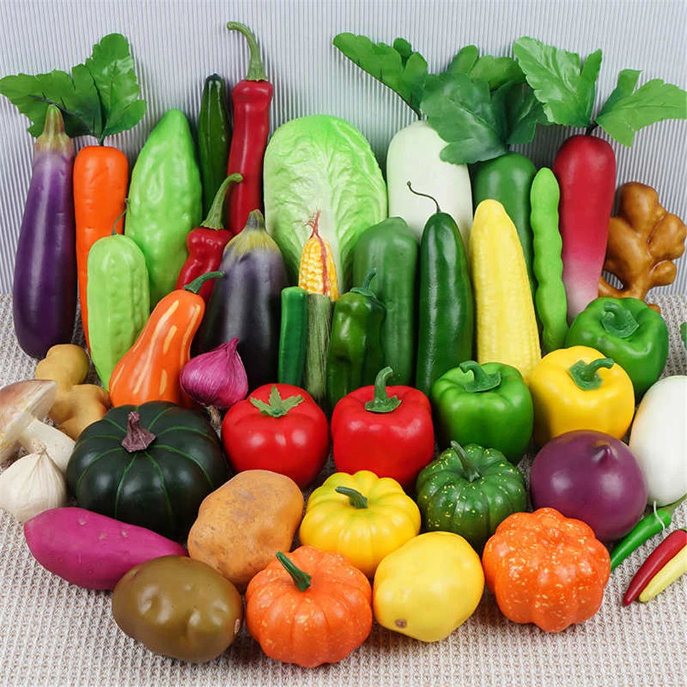 Pakchoi Celery potato pepper onion garlic bitter melon eggplant cucumber mushroom carrot bean fake Artificial Vegetables