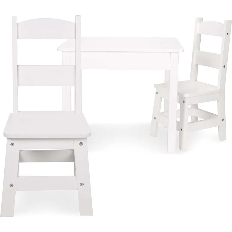 Wooden Table & Chairs - White 5