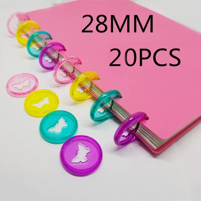 

20 шт. 28 мм прозрачная Желейная пластиковая переплетная Пряжка отверстие в виде гриба свободная листовая бабочка переплетная дисковая записная книжка переплетная поставка