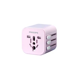 Philips Universal Travel Adapter with Multi - Region Compatibility (Pink)