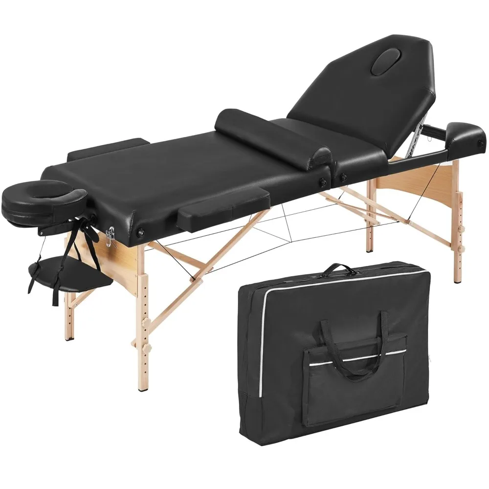 Portable Foldable Massage Table with Bolster and Carrying Bag for Beauty and Facial