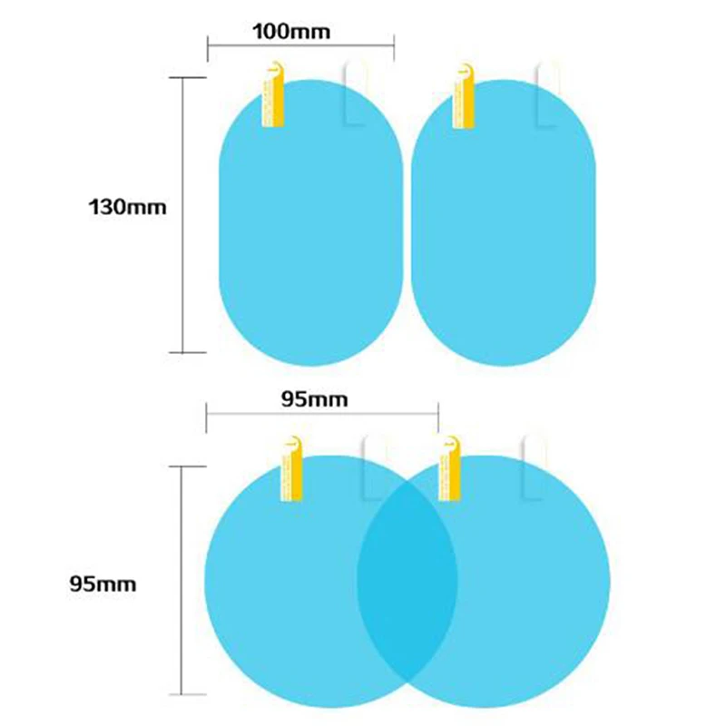 Anti-glare Waterproof Rainproof Car Mirror Window Clear 2pcs/set Car Rain Film Rearview Mirror Protective Film Anti Fog Membrane anti glare rear view mirror