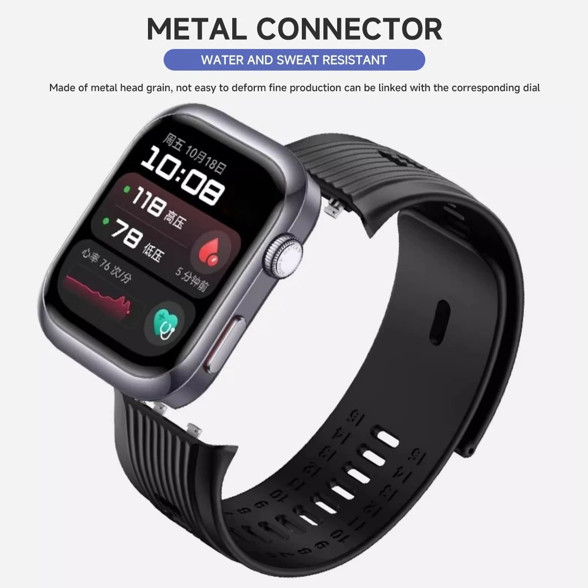 Premium Leather and Silicone Smartwatch Replacement Wristband