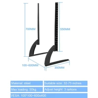 Universal Table Top TV Stand Mount for 32 to 75 Inch Screen TVs, TV Base 3-Level Height Adjustable TV Legs Max VESA 600x400mm - Image 6