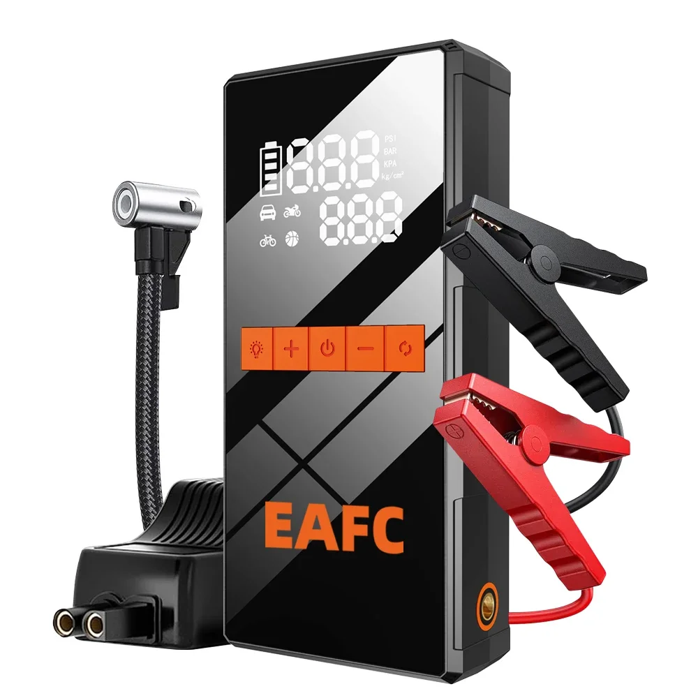 Car Jump Starter With Air Compressor LCD Screen Portable Booster Charger 1200A Powerful Car Battery Starting Device Car Starter