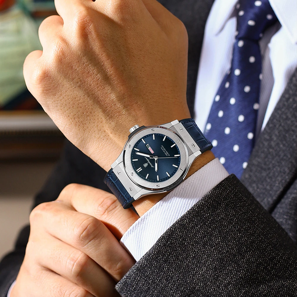 POEDAGAR Men's Watches Trend Fashion Original Quartz Watch for Man Waterproof Leather Strap Luminous Date Week Wristwatch Reloj - Image 4