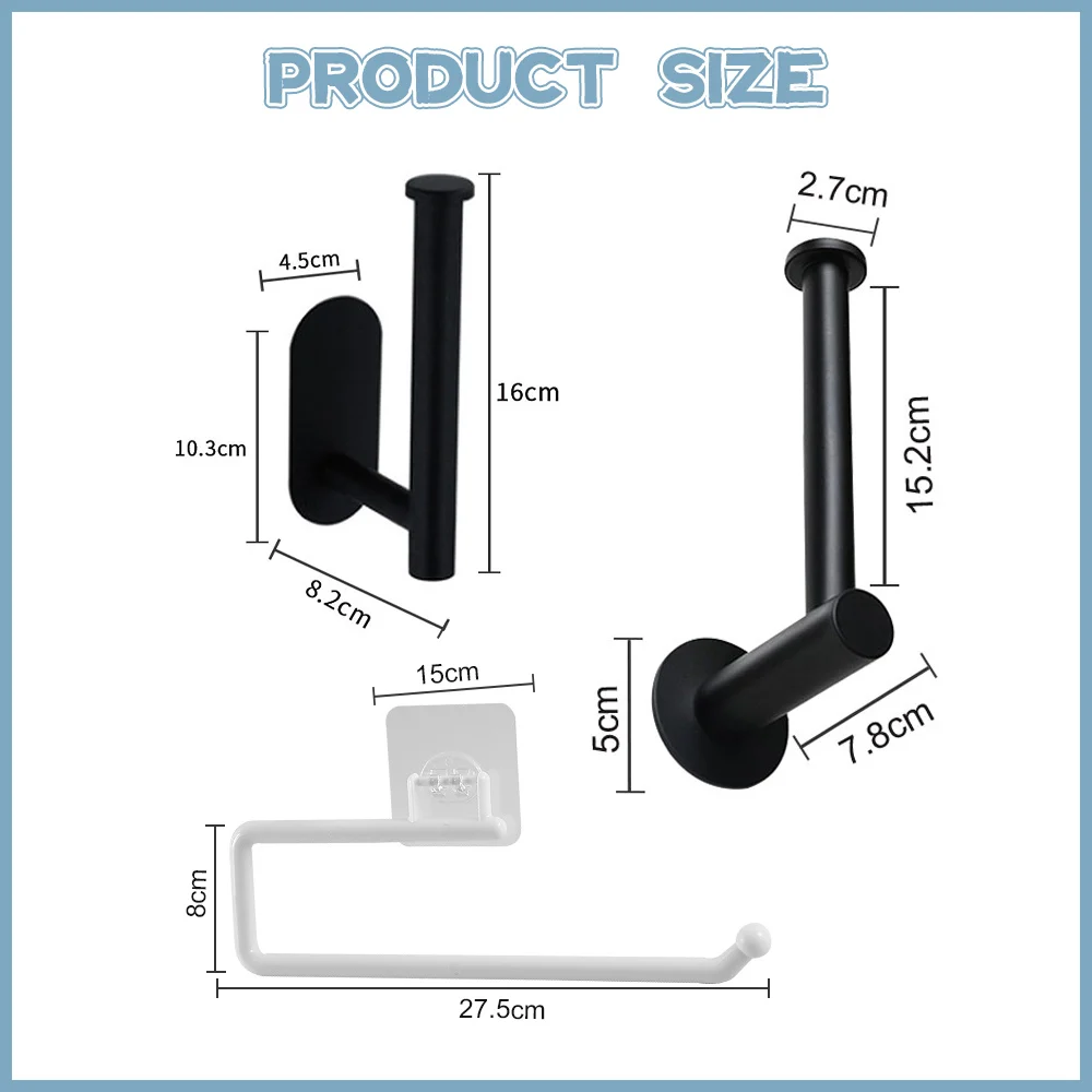 Toilet paper holder Wall Mounted Toilet Paper Holder Towel Holder for Kitchen Stainless Steel Cabinet Paper Roll Storage Hanger Bathroom Accessories paper towel holder toilet roll holder