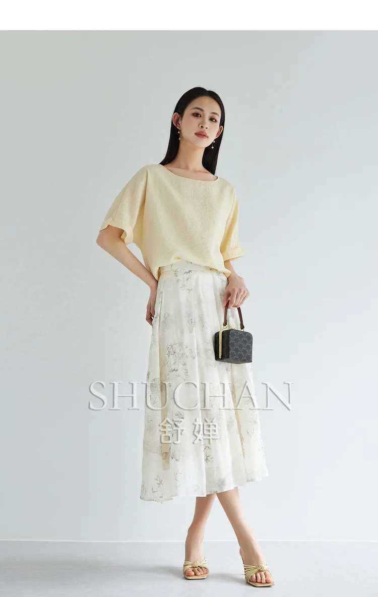 

2024 Summer New High Quality Long Skirts for Women Lyocell POLYESTER Faldas Ajustadas Skirts for Women