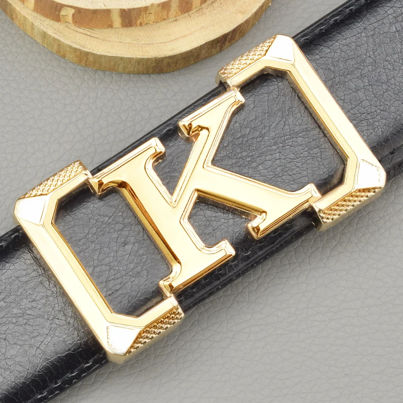 High Quality K Letter Smooth Buckle Men Designer Belts Luxury