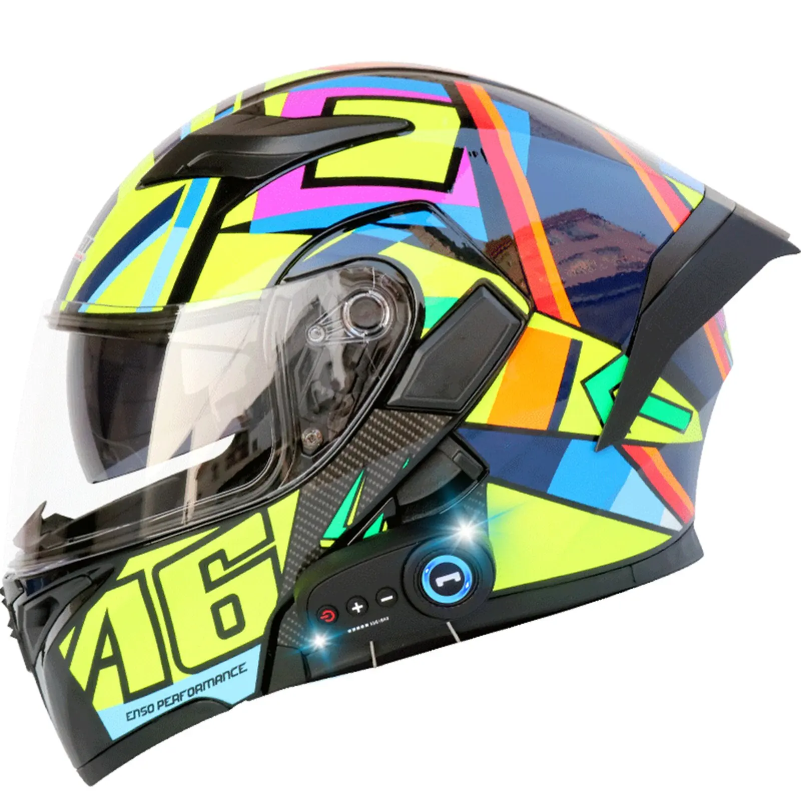 

New Bluetooth Helm Flip Up Vizier Dual Lens Casco Moto Cool Motorhelm Volledige Gezicht Casco Zwarte Motorhelmen Modulaire