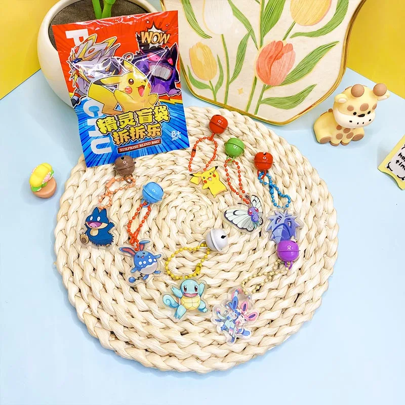 PKM 애니메이션 32pcs 세트 피규어 블라인드 백 박스 아크릴 펜던트 키 체인 교수형 장식 어린이 장난감 주변기기 선물