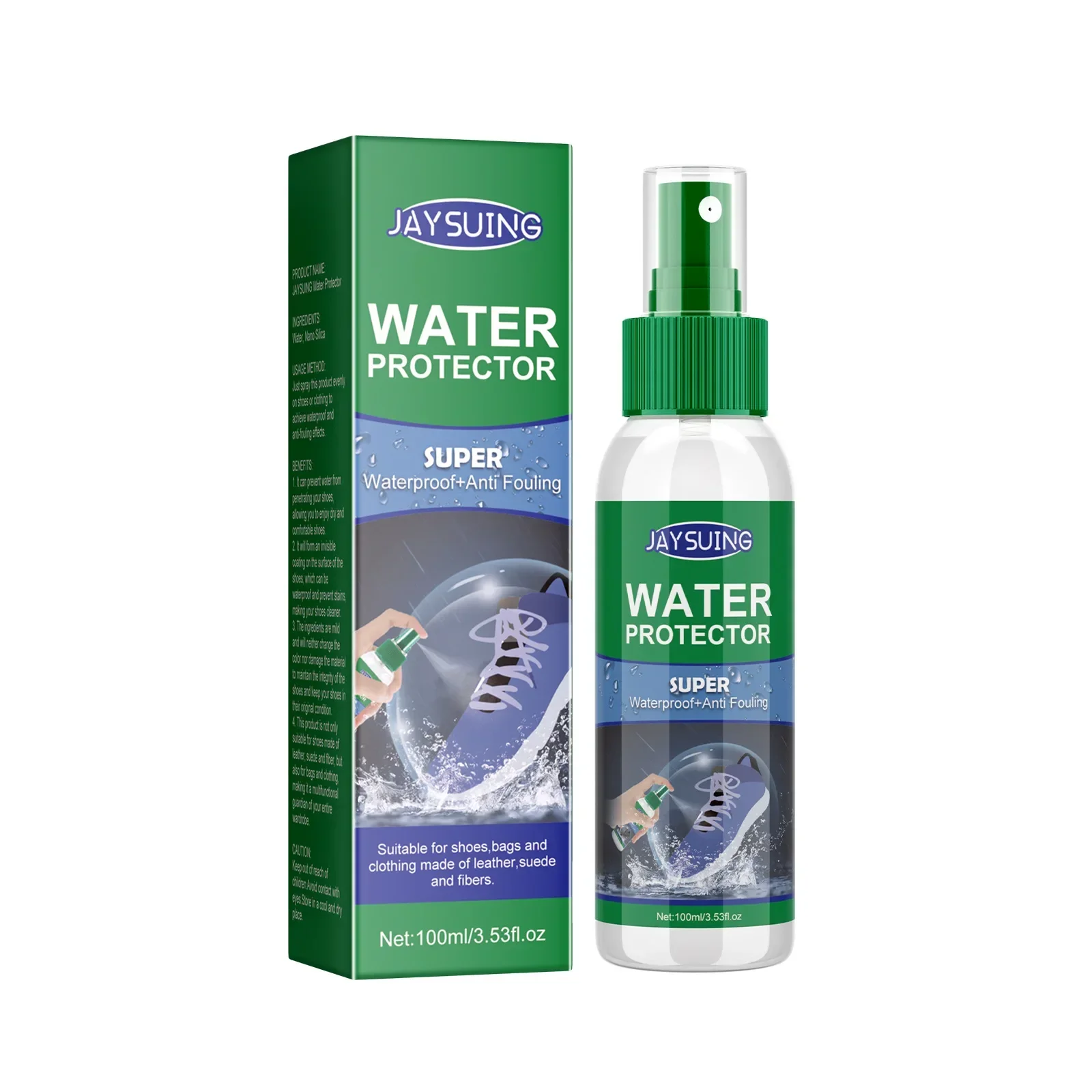 Footwear waterproof spray leather boots hydrophobic cleaning anti-stains and grime odorless portable spray sneakers