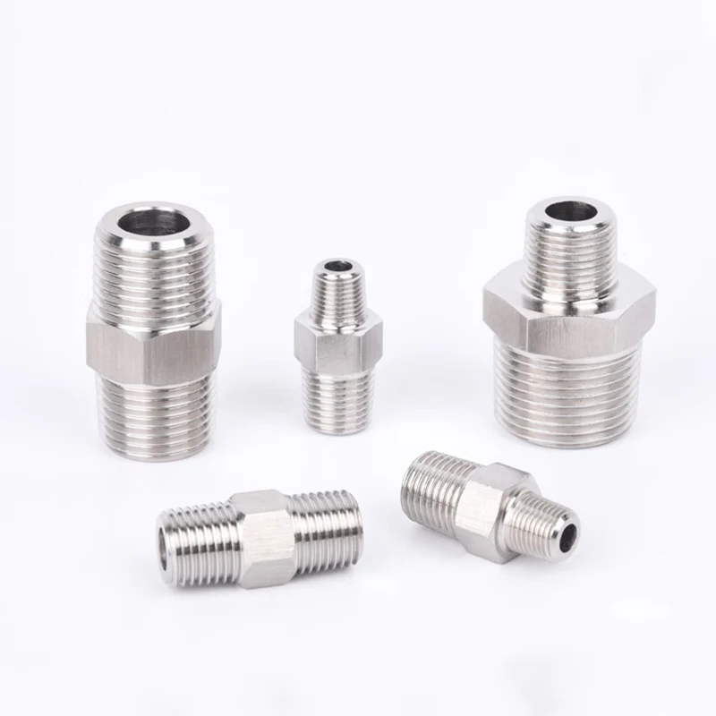 3/8 Hose Connector 3/8 Inch Stainless Steel Hex Nipples - 3-Pack Male To Male Pipe Connectors Solid Tube Fitting Connector - View #14