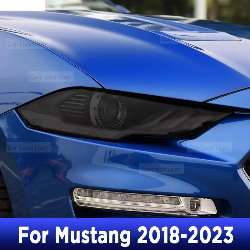 

For Mustang 2018-2023 Car Exterior Headlight Anti-scratch Front Lamp Tint TPU Protective Film Cover Repair Accessories Sticker