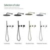 Gunmetal Shower Faucet  8-16'' Embed Box Wall Mounted ShowerHead Hot &Cold Shower Tap Handheld 2 Ways Ceiling Arm Shower Set 6