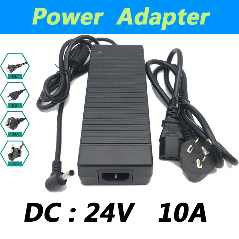 Adaptador de Alimentação para Amplificadores Domésticos Fonte de Alimentação Plugue ue e Eua dc 5525 ac 100240v para dc 24v 10a