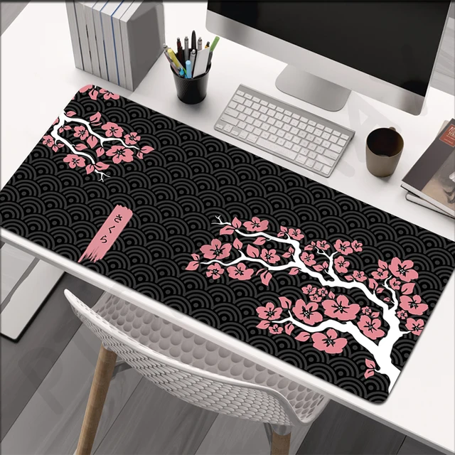 Sakura Locking Edge Mouse Mats Large Natural Rubber Mouse Pad Waterproof Mousepads Gamer Mousepad Desk Pads 40x80cm Keyboard Mat