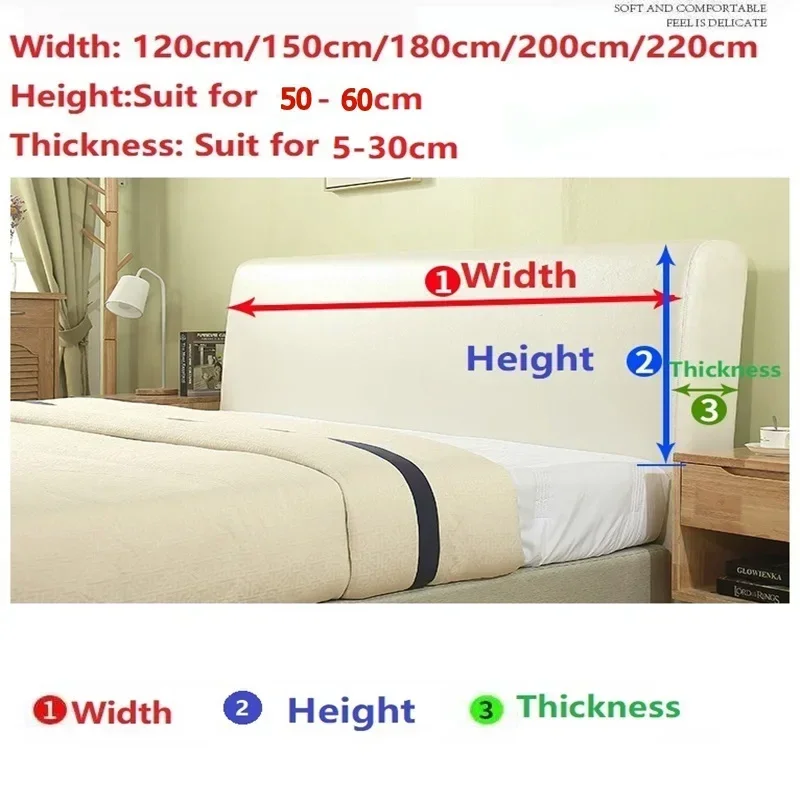 Bedhead Cover Headboard Covers Solid Color Thicken Stretch Inclusive Nordic Jacquard Bedside Back Dust Proof Protector Cover