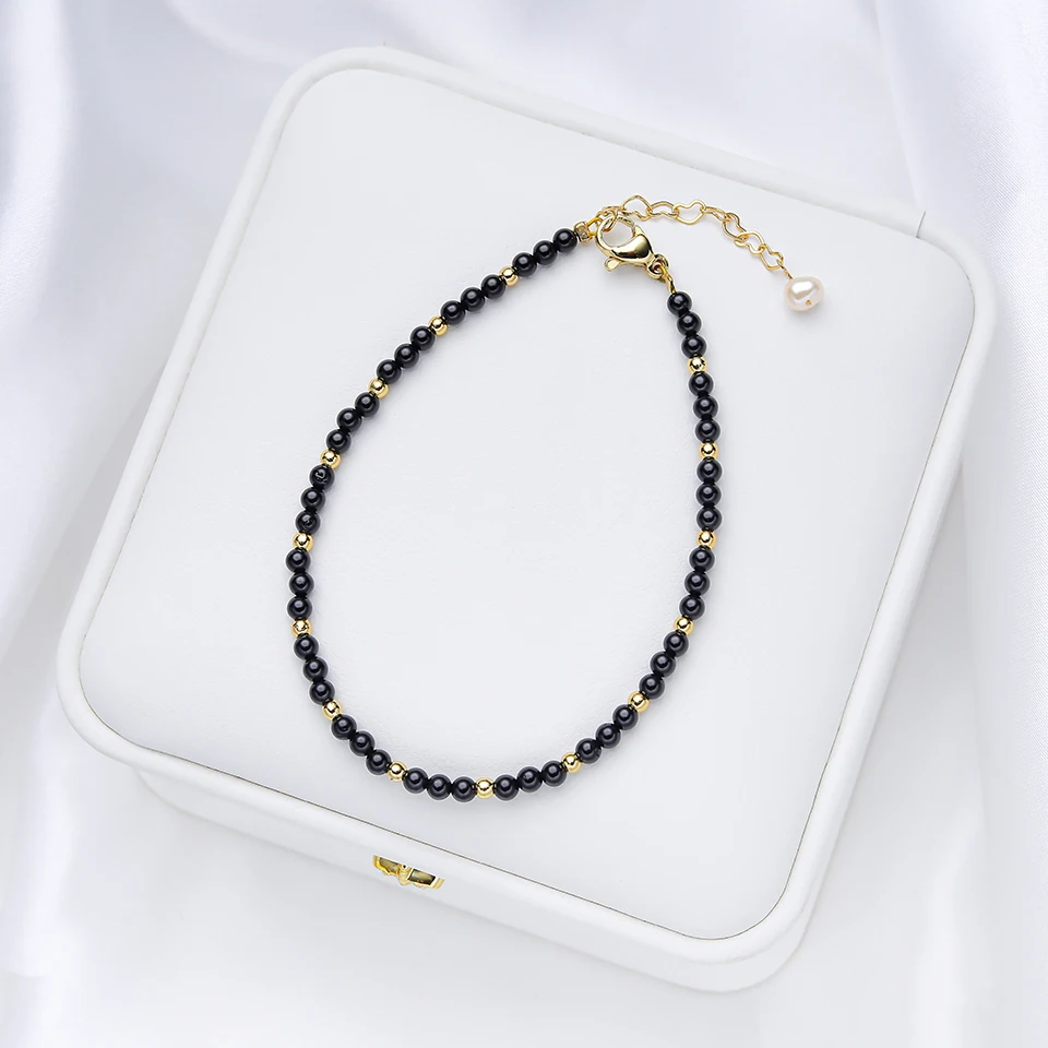 3MM Naturnal Stone Beads Bracelets on Hand Luxury Jewelry Sets Bangle Party Gift Tourmaline Handwork bracelet jewelry