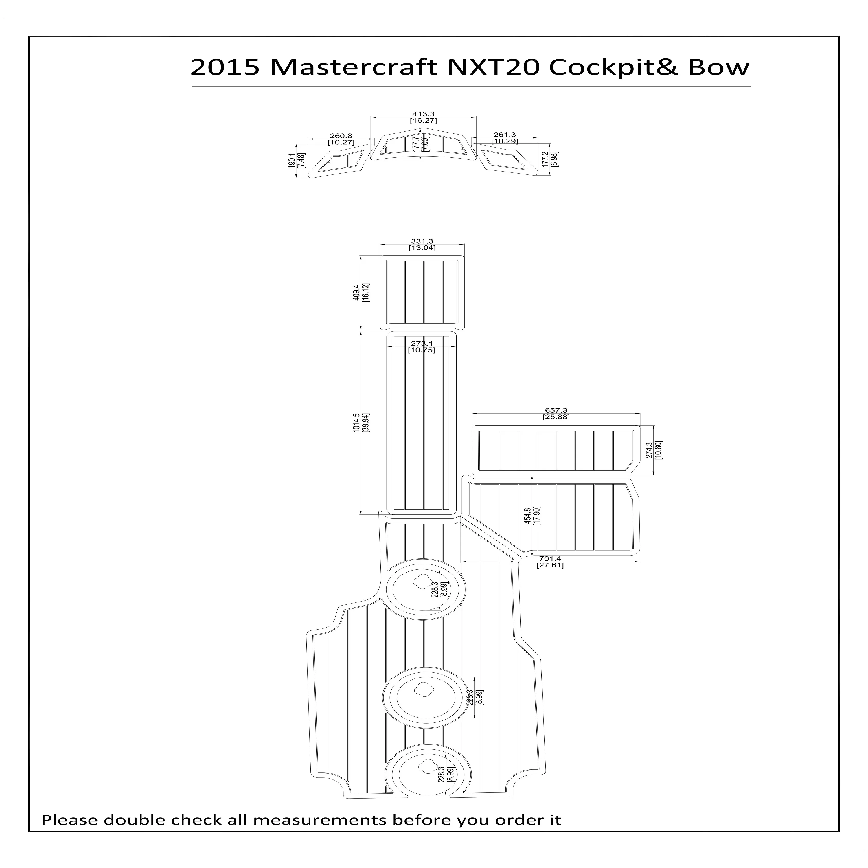 2015 Mastercraft NXT20 Cockpit Boat EVA Faux Foam Teak Deck Floor Pad