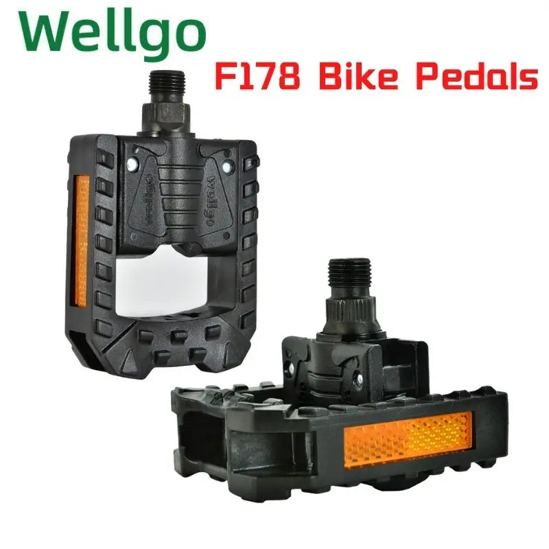 

Велосипедные педали Wellgo F178, сверхлегкие Нескользящие складные, черно-белые пластиковые, для горных велосипедов