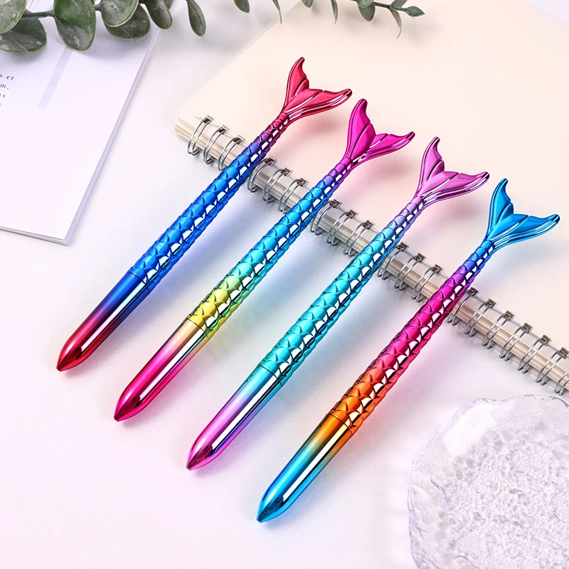 30 Pcs 다채로운 인어 볼펜, 물고기 꼬리 펜, 해양 동물 볼펜, 학교 사무용품, 파티 호의