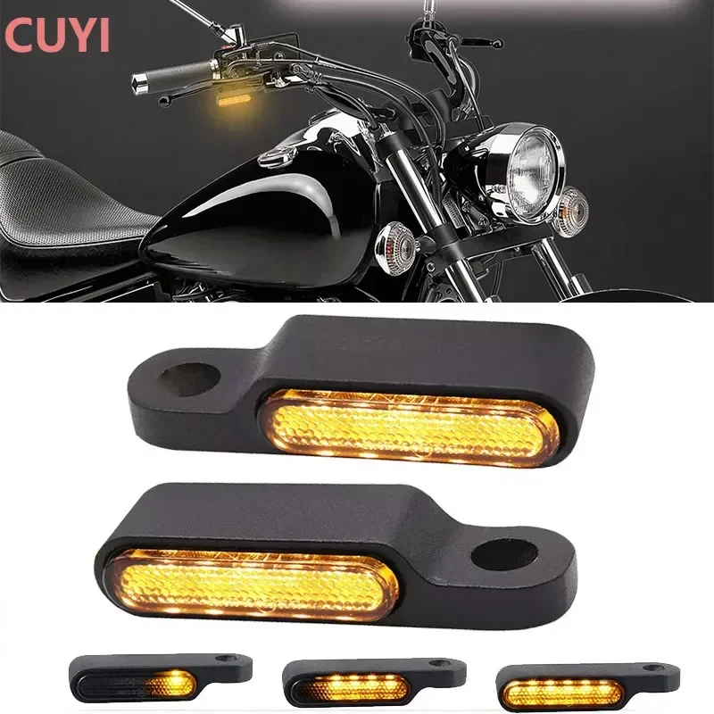 

2Pcs Motorcycle Led Turn Signals Light Amber Running Lamp Handlebar Blinker Indicators Lamps 12V