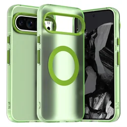 Matte Clear Magnetic Wireless Charging Shockproof Candy Color Case - Google Pixel 8 Pro (Green)