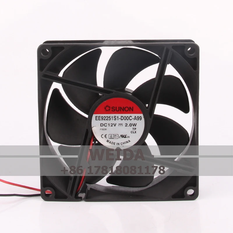 

EE92251S1-D00C-A99 Case Cooling Fan for SUNON DC12v 2.0W 92X92X25MM 9025 9CM Ultra Silent Chassis Centrifugal Exhaust Industrial