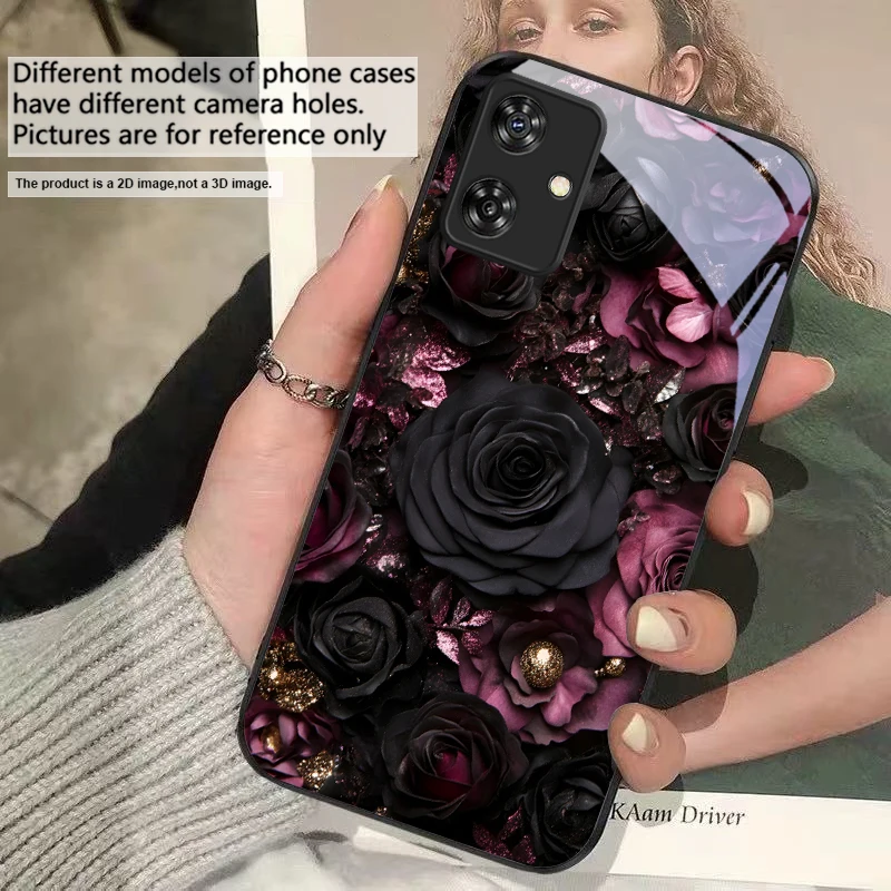 Wine Red Floral Petals Glass Phone Case