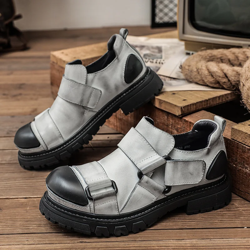 Men Formal Shoes Leather Boots Outdoor Business Work Oxfords