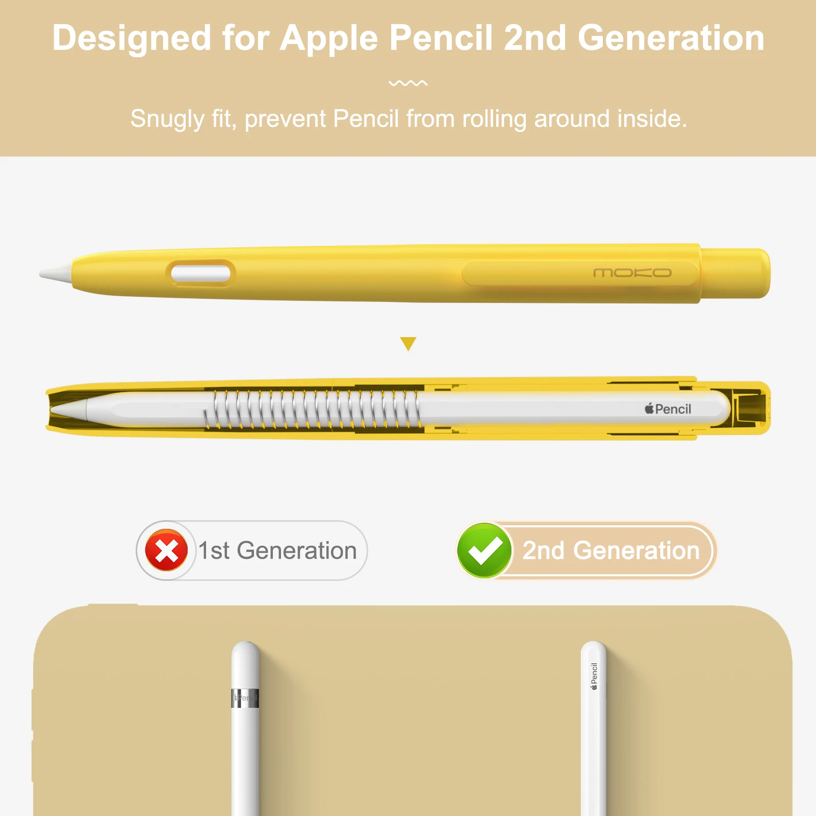 Apple Pencil 2 MoKo Ȧ ̽, iPad Air 5th 10.9,iPad Mini 6 ߰ Ŭ ִ ̽ ȣ  Ŀ